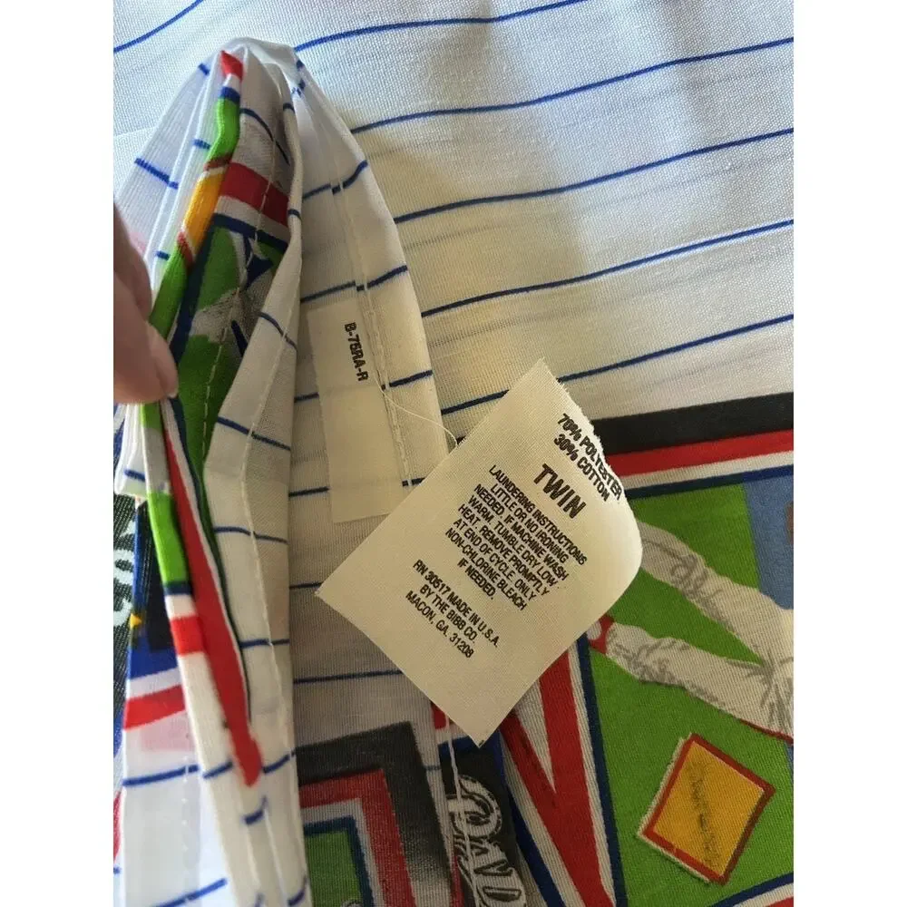 Vintage Baseball Twin Flat Sheet 80s MLB Expos Red Sox NOS USA Sports Bedding